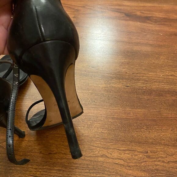 Stuart Weitzman Black Leather Nudist Sandal 9 - Picture 5 of 8